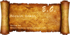Bozsin Ozmin névjegykártya